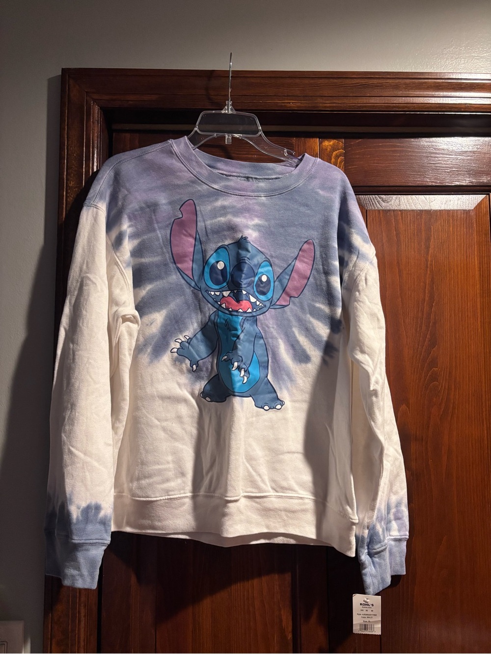Stitch Tie-Dye Crewneck Sweatshirt - Blue & White